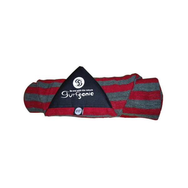 SURFGANIC Eco Surfboard Socke 8.0 Fish Gun Board wein rot grau gestreift